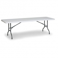 Středně velký cateringový stůl - délka 150 cm může sloužit jako stabilní výbava v bufetech a bistrech, nebo jako šikovná odkládací plocha při jednorázových akcích (svatbách, rautech, banketech).