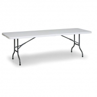 Středně velký cateringový stůl - délka 150 cm může sloužit jako stabilní výbava v bufetech a bistrech, nebo jako šikovná odkládací plocha při jednorázových akcích (svatbách, rautech, banketech).