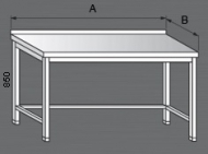 Nerezový pracovní stůl s trnoží.