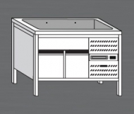 Nerezový stůl s chladící vanou 3x GN 1/1 a chlazenou spodní částí