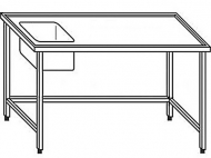Výčepní stůl 240x70x90cm 1x dřez 40x34x25cm vlevo.