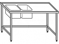 Výčepní stůl 240x70x90cm 2x dřez 40x34x25cm vlevo.