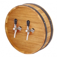 Výčepní stojan dno sudu kruh 40cm 2x kohout nerez. Tento výčepní stojan je díky nerezovým kohoutům vhodný pro čepování vína a limonád.