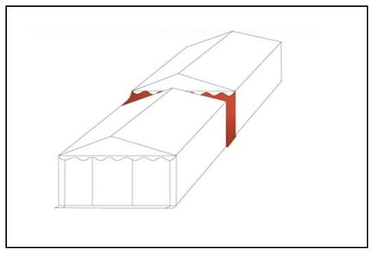 Párty stan 4x6m STANDARD modro-bílý ohnivzdorný