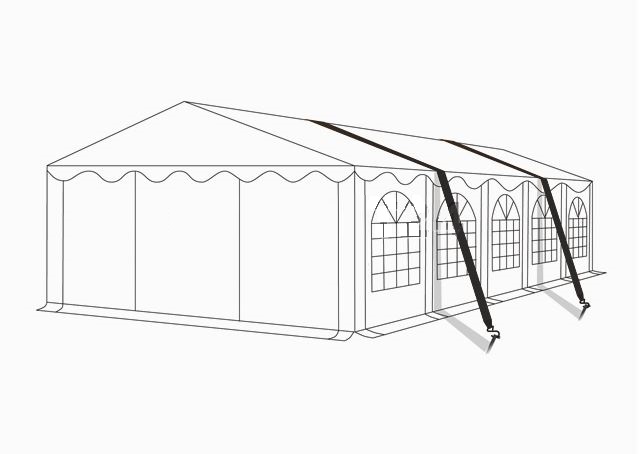 Párty stan 4x6m PREMIUM červeno-bílý ohnivzdorný