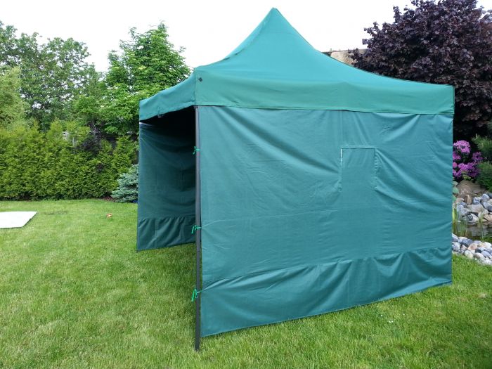 Nůžkový stan 3x3m DELUXE zelený s boky