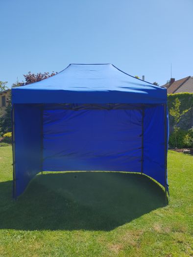 Nůžkový stan 3x2m DELUXE modrý s boky